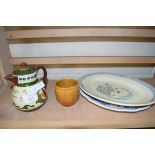 MIXED LOT COMPRISING ASHWORTH BROS MEAT PLATE, LONG PARK TORQUAY POTTERY JUG ETC