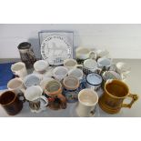 MIXED LOT OF MUGS AND BEER STEINS