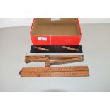 THREE VINTAGE FOLDING WOODEN RULERS