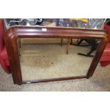 VICTORIAN MAHOGANY FRAMED OVERMANTEL MIRROR, 110CM WIDE