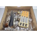 BOX OF SILVER PLATED CUTLERY