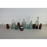 COLLECTION OF INK BOTTLES, POISON BOTTLES ETC