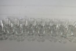 COLLECTION OF LARGE QTY 20TH CENTURY CLEAR WINE GLASSES