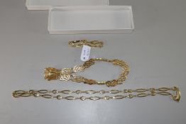 GOLD PLATED NECKLACE BY GIVENCHY AND A FURTHER GOLD PLATED NECKLACE BY NINA RICCI AND A FURTHER