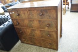19TH CENTURY MAHOGANY CHEST OF TWO SHORT OVER THREE LONG DRAWERS, FITTED WITH TURNED KNOB HANDLES,