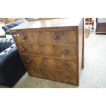 19TH CENTURY MAHOGANY CHEST OF TWO SHORT OVER THREE LONG DRAWERS, FITTED WITH TURNED KNOB HANDLES,