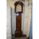 WOOLMER, REEPHAM, A GEORGE III AND LATER OAK LONGCASE CLOCK WITH PAINTED FACE AND 8-DAY MOVEMENT