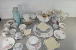 COLLECTION OF MIXED TEA WARES TO INCLUDE ROYAL ALBERT OLD COUNTRY ROSE