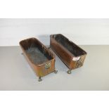 TWO SMALL COPPER RECTANGULAR PLANTERS
