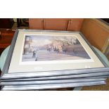 NEIL CAWTHORNE, SELECTION OF FIVE EQUESTRIAN PRINTS, THE HIGH ST, NEWMARKET, WARREN HILL, THE ROLY
