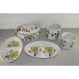 PORTMEIRION BOTANIC GARDEN WARES COMPRISING TWO SERVING DISHES AND TWO JARDINIERES TOGETHER WITH A