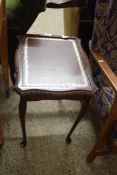 LEATHER TOPPED OCCASIONAL TABLE