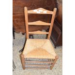 SINGLE RUSH SEAT LADDERBACK CHAIR