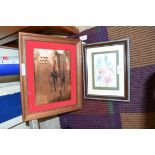COPPER PICTURE OF THE RED ARROWS, TOGETHER WITH A 3D PICTURE OF POPPIES, LARGEST 35CM WIDE (2)