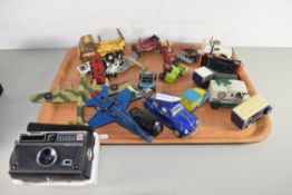 TRAY OF VARIOUS TOY VEHICLES TO INCLUDE MATCHBOX, TONKA, LESNEY AND OTHERS