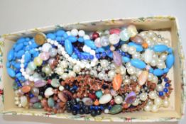 BOX OF MIXED SIMULATED PEARL AND OTHER NECKLACES