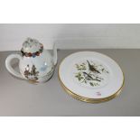 COALPORT BRITISH BIRDS PATTERN PLATES TOGETHER WITH A JAPANESE TEA POT