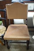 OAK FRAMED DINING CHAIR WITH UPHOLSTERED SEAT AND BACK