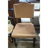 OAK FRAMED DINING CHAIR WITH UPHOLSTERED SEAT AND BACK