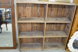 VINTAGE STAINED PINE BOOKCASE, 112CM WIDE