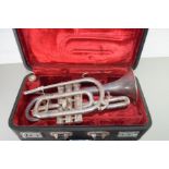 CASED SILVER PLATED CORNET (CHINESE)