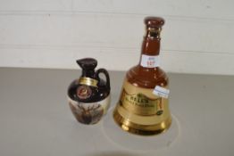 375CL BOTTLE OF BELLS BLENDED SCOTCH WHISKY IN A WADE DECANTER TOGETHER WITH A FURTHER SMALLER