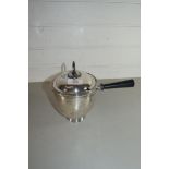 SILVER PLATED OVAL TWO-SECTION LIDDED PAN WITH EBONISED HANDLE AND SLOTTED LID BY HUKIN & HEATH,