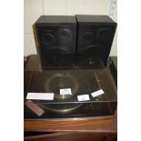 VINTAGE GARRARD RECORD DECK AND A PAIR OF GOODMANS SPEAKERS