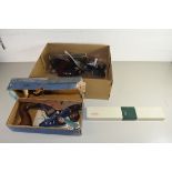 BOX OF WOODWORKING PLANES, TECHNICAL DRAWING INSTRUMENTS, HEMMI SLIDE RULE ETC