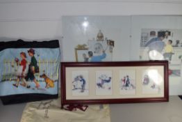 NORMAN ROCKWELL, COLLECTION OF ITEMS TO INCLUDE COLOURED PRINTS, BOXED COLLECTORS PLATES,