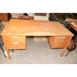 RETRO THREE DRAWER OFFICE DESK, 137CM WIDE