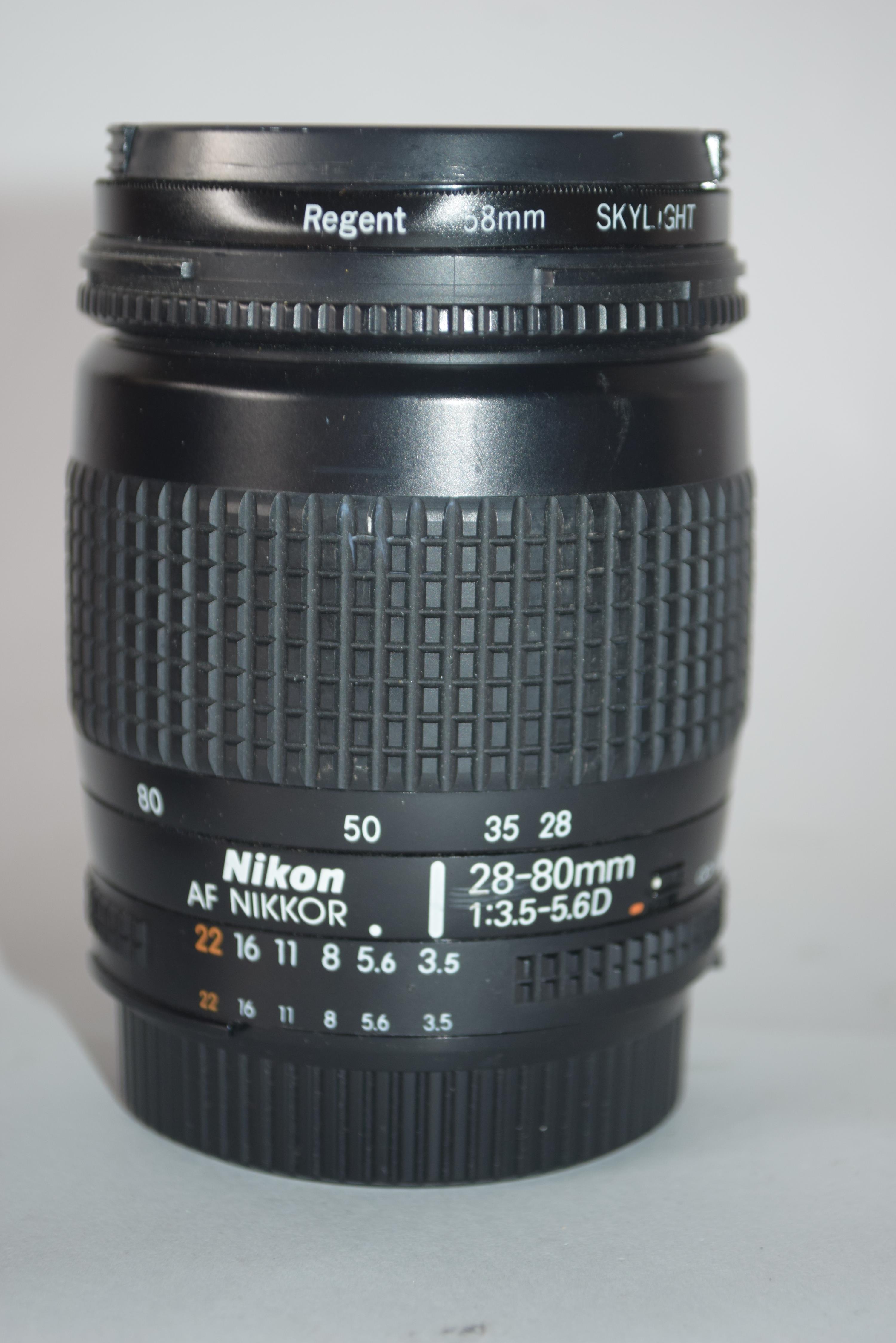 Nikon F60 film camera together with Sigma zoom 70-210mm lens, Nikon AF Nikkor 28-80mm lens and - Image 4 of 4