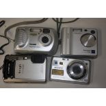 Mixed lot of cameras to include Oympus Camedia digital camera, C-1400 XC
