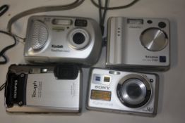 Mixed lot of cameras to include Oympus Camedia digital camera, C-1400 XC