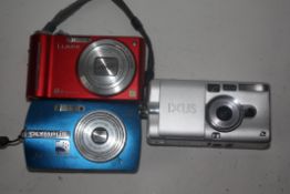 Mixed lot of point and shoot cameras to include a Lumix ZX1 and a Canon Ixus 3