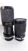 Tamron 80-210mm lens together with a Vivitar 28-85mm lens