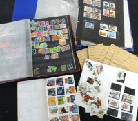 Two boxes assorted World stamps in various albums on leaves etc, mainly mint and used GB including