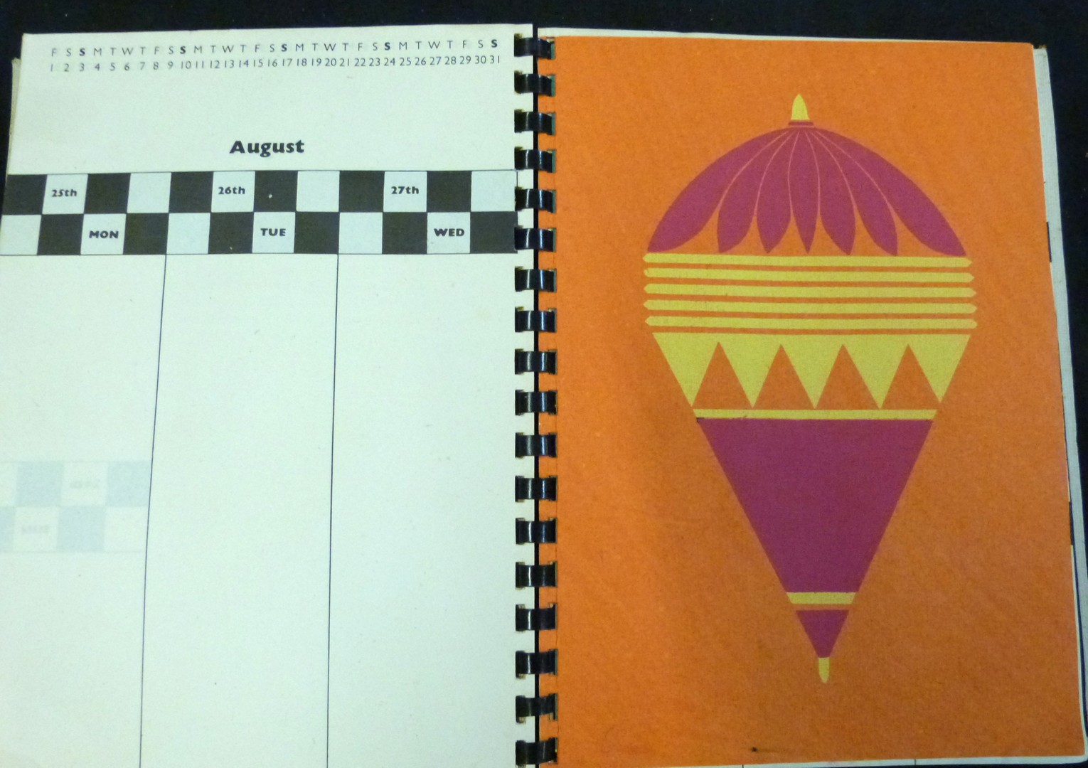 India 1975 diary designed and produced by Chimianial Paper Co Bombay, unused spiral bound diary - Image 5 of 5