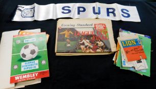 Box: sporting interest, mainly soccer including quantity of programmes