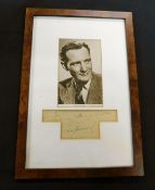 TREVOR HOWARD (1913-1988) autograph inscribed ...~with my sincere good wishes~ in glazed frame