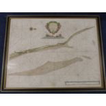 GREENVILLE COLLINS: 2 engraved hand coloured sea charts from GREAT BRITAIN~S COASTING PILOT, first