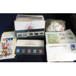 GB 1984-93 collection commemorative presentation pack plus an album and stock book, small range,