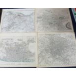 SOCIETY FOR THE DIFFUSION OF USEFUL KNOWLEDGE: FIVE ENGRAVED PART HAND COLOURED TOWN PLANS UK AND