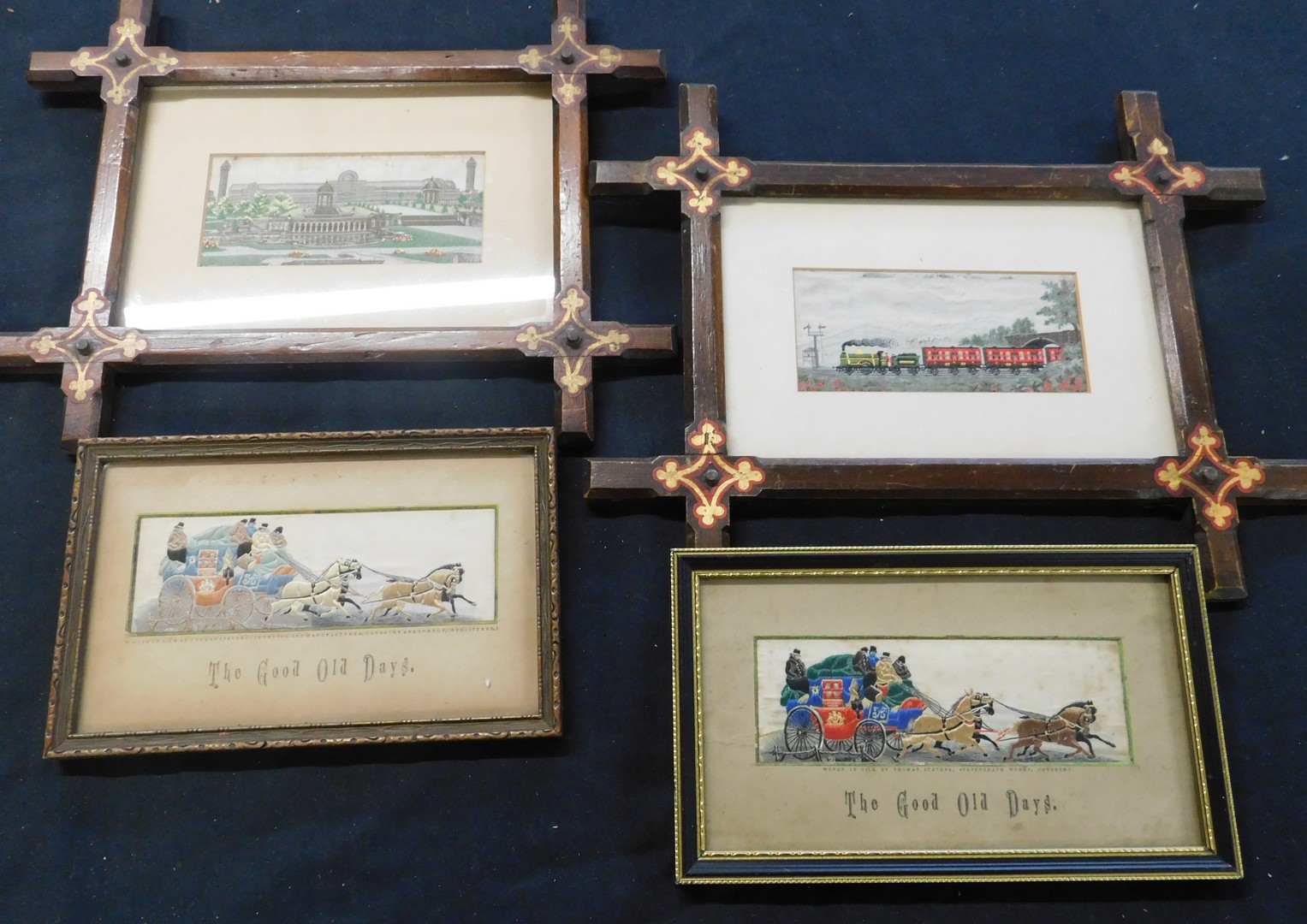 Three boxes assorted Thomas Stevens & others 21 assorted framed Stevengraphs etc - Image 2 of 3