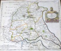 ROBERT MORDEN: THE EAST RIDING OF YORKSHIRE, engraved hand coloured map [1695], approx 355 x