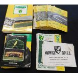 Box Norwich City FC programmes and related items plus a few other soccer programmes including 1961