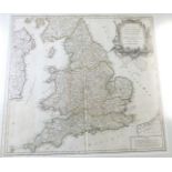 GILLES ROBERT DE VAUGONDY: LE ROYAUM D~ANGLETERRE..., engraved outline coloured map, circa 1753,