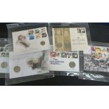 GB 1994-2017 collection of 60 Royal Mail/Royal Mint philatelic numismatic covers in 3 albums
