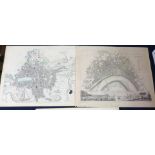 SOCIETY FOR THE DIFFUSION OF USEFUL KNOWLEDGE: FIVE ENGRAVED PART HAND COLOURED FRENCH TOWN PLANS