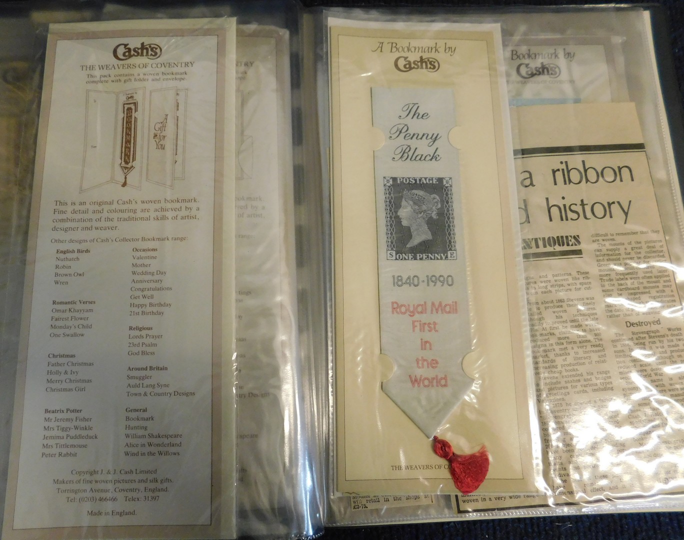 Box: collection 49 modern Cash~s woven bookmarks in three albums, mainly in original sealed - Image 2 of 6